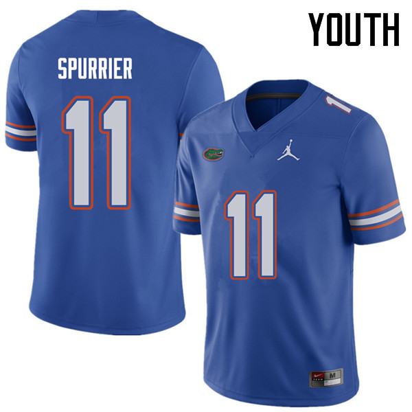 Jordan Brand Youth #11 Steve Spurrier Florida Gators College Football Jerseys Sale-Royal - Click Image to Close